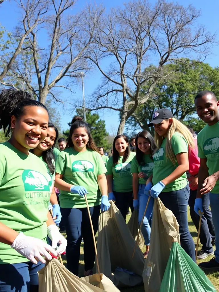 A photograph of volunteers clearing debris from a hiking trail in a lush forest, showcasing MEIGN HENT HA DOUR's commitment to trail maintenance.